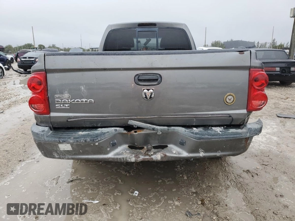 2005 Dodge Dakota SLT with VIN 1D7HE42KX5S287505, listed as a Copart auction lot 41743035 with 192,636 mi miles and Salvage Title. Bid and sale history available at carsss.com. Image 6.