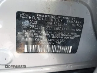 2023 Hyundai IONIQ 6 Limited with VIN KMHM54AA4PA051650, listed as a IAAI auction lot 40984270 with 13,288 mi miles. Bid and sale history available at carsss.com. Image 9.