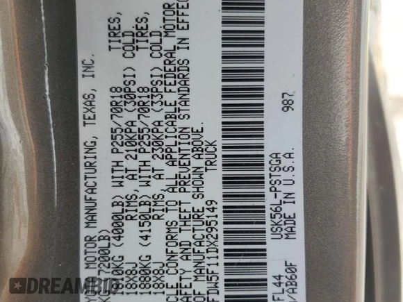 2013 Toyota Tundra с VIN 5TFDW5F11DX295149, выставлен на аукционе Copart как лот 58705855 с пробегом 285 533 миль миль и Списание • Salvage title. История ставок и продаж доступна на DreamBid. Изображение 12.
