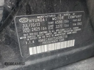2013 Hyundai Sonata with VIN KMHEC4A47DA086716, listed as a Copart auction lot 44320485 with 125,558 mi miles and Salvage Title. Bid and sale history available at carsss.com. Image 14.
