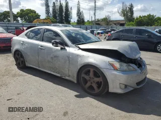 2007 Lexus IS 250 with VIN JTHBK262972036421, listed as a Copart auction lot 60591305 with 155,395 mi miles and Salvage title. Bid and sale history available at DreamBid. Image 4.