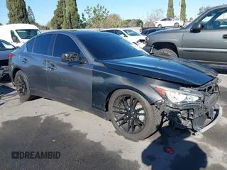 2015 Infiniti Q50 with VIN JN1BV7AP3FM346756, listed as a IAAI auction lot 41263330 with 144,991 mi miles. Bid and sale history available at carsss.com. Image 1.