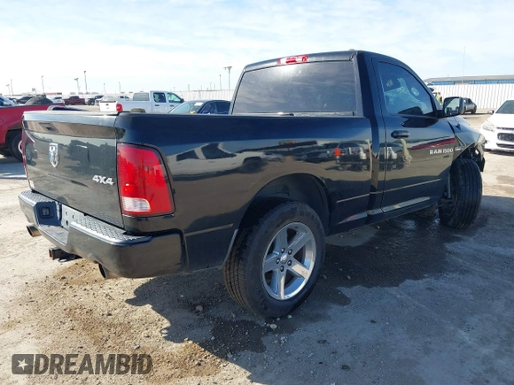 2012 Ram 1500 Express with VIN 3C6JD7AT4CG163056, listed as a IAAI auction lot 41793877 with 155,091 mi miles. Bid and sale history available at carsss.com. Image 4.
