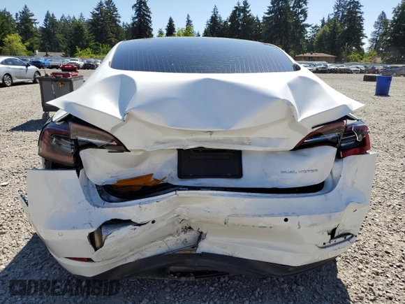 2020 Tesla Model 3 Long Range z VIN 5YJ3E1EB3LF787160, wystawiony jako Copart lot #58626965 z przebiegiem Nie podano mil oraz Szkoda całkowita • Salvage title. Historia ofert i sprzedaży dostępna na DreamBid. Obrazek 6.
