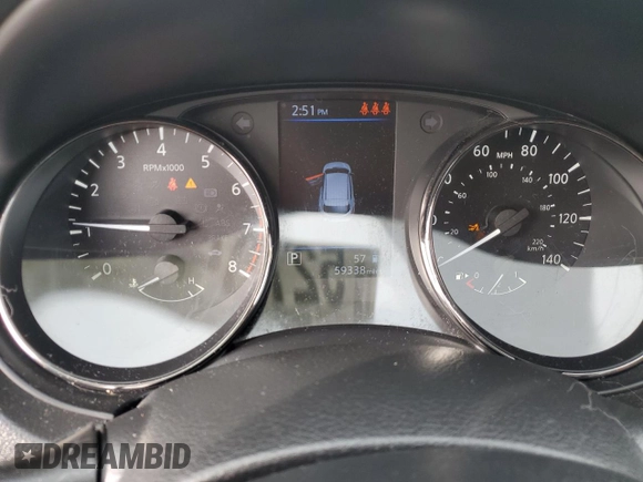 2021 Nissan Rogue S with VIN JN1BJ1AW9MW438584, listed as a Copart auction lot 52704625 with 59,338 mi miles and Salvage title. Bid and sale history available at DreamBid. Image 9.