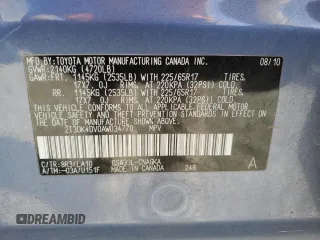 2010 Toyota RAV4 Limited с VIN 2T3DK4DV0AW034770, выставлен на аукционе Copart как лот 59407775 с пробегом 75 341 миль миль и Списание • Salvage title. История ставок и продаж доступна на DreamBid. Изображение 13.