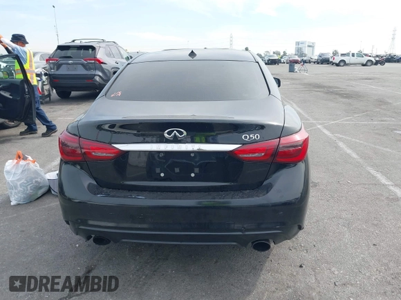 2019 Infiniti Q50 3.0t LUXE with VIN JN1EV7AP9KM518103, listed as a IAAI auction lot 41691978 with 44,517 mi miles. Bid and sale history available at carsss.com. Image 16.