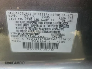 2018 Nissan Versa SV z VIN 3N1CN7AP2JL821482, wystawiony jako Copart lot #55452015 z przebiegiem 75 495 mil mil oraz Szkoda całkowita • Salvage title. Historia ofert i sprzedaży dostępna na DreamBid. Obrazek 12.