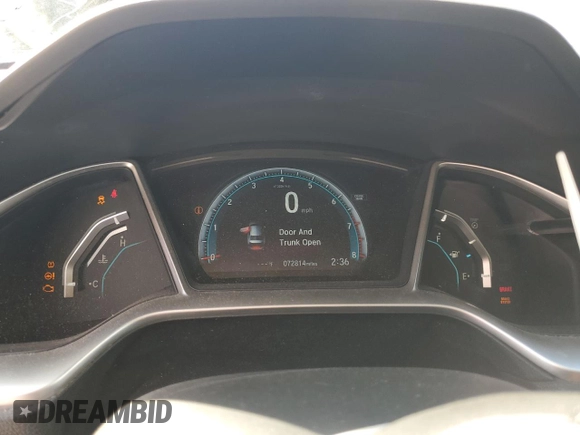 2016 Honda Civic EX with VIN 2HGFC2F7XGH524927, listed as a Copart auction lot 45799865 with 72,814 mi miles and Salvage Title. Bid and sale history available at DreamBid. Image 9.