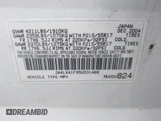 2005 Mitsubishi Outlander XLS with VIN JA4LX41F95U031468, listed as a IAAI auction lot 42114377 with 172,413 mi miles. Bid and sale history available at carsss.com. Image 9.