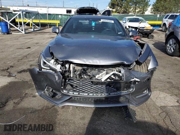 2022 Infiniti Q60 Luxe with VIN JN1EV7KL1NM630376, listed as a Copart auction lot 54434485 with 28,477 mi miles and Salvage title. Bid and sale history available at DreamBid. Image 5.