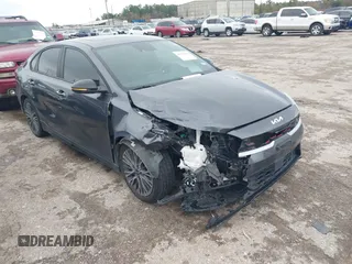 2023 Kia Forte GT-Line with VIN 3KPF54AD8PE519058, listed as a IAAI auction lot 41301344 with 55,776 mi miles. Bid and sale history available at carsss.com. Image 1.