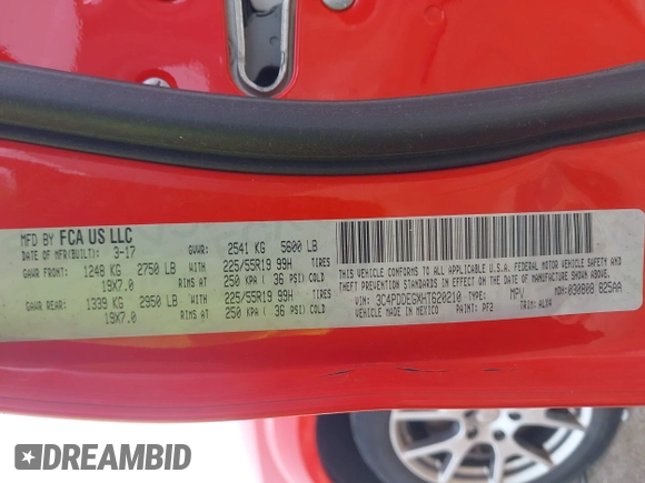 2017 Dodge Journey GT with VIN 3C4PDDEGXHT620210, listed as a IAAI auction lot 42416736 with 85,075 mi miles and . Bid and sale history available at DreamBid. Image 9.