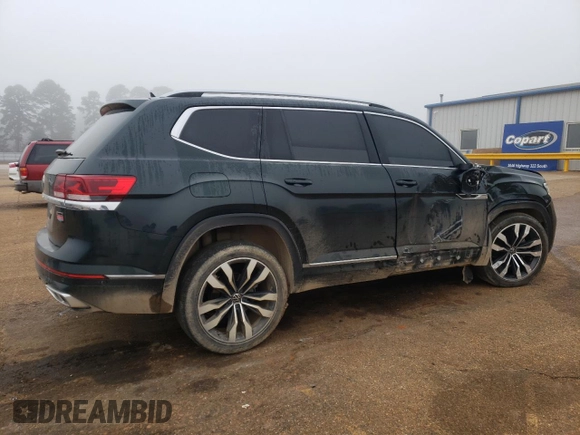 2021 Volkswagen Atlas SEL Premium R-Line with VIN 1V2FR2CA5MC602492, listed as a Copart auction lot 80429244 with 61,384 mi miles and Salvage title. Bid and sale history available at DreamBid. Image 3.