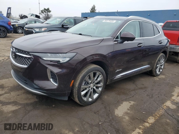 2021 Buick Envision Avenir with VIN LRBFZSR42MD091402, listed as a Copart auction lot 86379404 with 50,489 mi miles and Salvage Title. Bid and sale history available at carsss.com. Image 1.