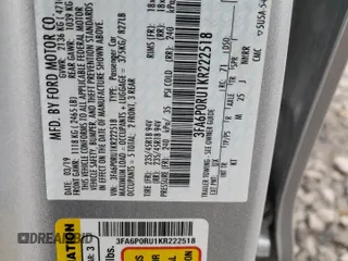 2019 Ford Fusion Hybrid Titanium with VIN 3FA6P0RU1KR222518, listed as a Copart auction lot 66924692 with 64,249 mi miles. Bid and sale history available at carsss.com. Image 12.