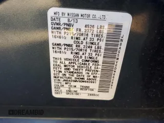 2013 Nissan Rogue S with VIN JN8AS5MV8DW660991, listed as a Copart auction lot 47383145 with 127,382 mi miles and Salvage Title. Bid and sale history available at DreamBid. Image 13.
