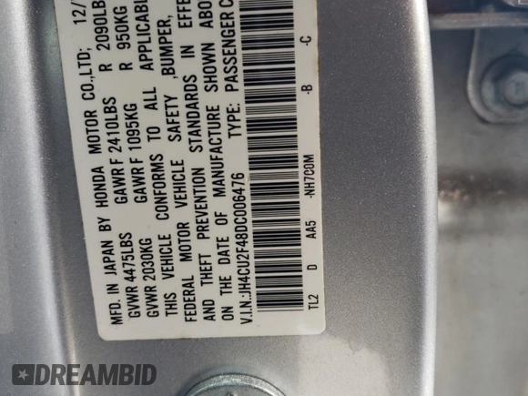 2013 Acura TSX with VIN JH4CU2F48DC006476, listed as a Copart auction lot 89316575 with 98,840 mi miles and Salvage Title. Bid and sale history available at carsss.com. Image 14.