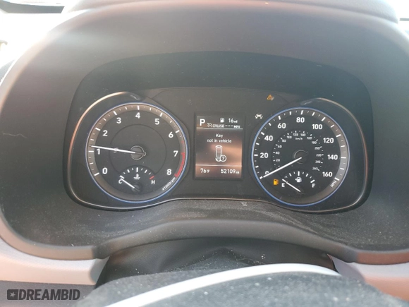 2020 Hyundai Kona SEL with VIN KM8K22AA9LU409810, listed as a Copart auction lot 79215804 with 52,109 mi miles and Salvage Title. Bid and sale history available at carsss.com. Image 9.
