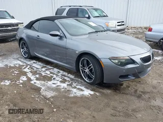 2008 BMW 6 Series M6 with VIN WBSEK93528CY79841, listed as a IAAI auction lot 41387298 with 108,103 mi miles. Bid and sale history available at carsss.com. Image 1.