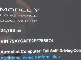 2023 Tesla Model Y Long Range with VIN 7SAYGAEE2PF755674, listed as a IAAI auction lot 41890025 with 24,783 mi miles and . Bid and sale history available at DreamBid. Image 15.