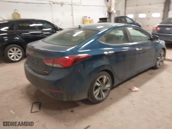 2014 Hyundai Elantra SE with VIN KMHDH4AEXEU139124, listed as a IAAI auction lot 41413290 with 129,352 mi miles. Bid and sale history available at carsss.com. Image 4.