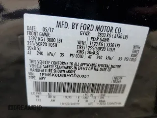 2017 Ford Explorer XLT with VIN 1FM5K8D88HGD20051, listed as a Copart auction lot 52069405 with 114,931 mi miles and Salvage Title. Bid and sale history available at DreamBid. Image 13.