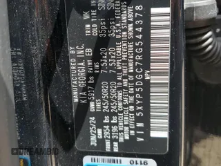 2024 Kia Telluride SX Prestige X-Line with VIN 5XYP5DGC7RG544378, listed as a Copart auction lot 60993945 with 7,158 mi miles and Salvage title. Bid and sale history available at DreamBid. Image 13.