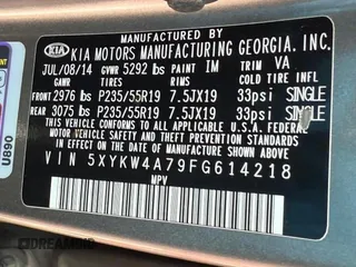 2015 Kia Sorento SX Limited with VIN 5XYKW4A79FG614218, listed as a Copart auction lot 83112614 with 161,345 mi miles and Clean Title. Bid and sale history available at carsss.com. Image 10.