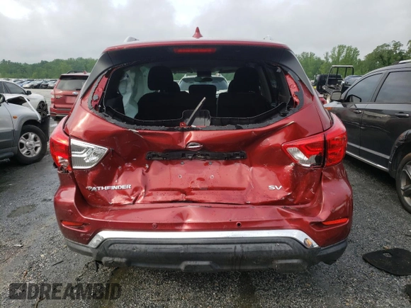 2019 Nissan Pathfinder SV z VIN 5N1DR2MNXKC592996, wystawiony jako Copart lot #54601215 z przebiegiem 63 041 mil mil oraz Szkoda całkowita • Salvage title. Historia ofert i sprzedaży dostępna na DreamBid. Obrazek 6.