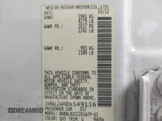 2012 Nissan Altima S z VIN 1N4AL2AP0CN549116, wystawiony jako IAAI lot #42487248 z przebiegiem 153 963 mil mil oraz . Historia ofert i sprzedaży dostępna na DreamBid. Obrazek 9.