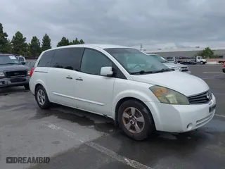 2007 Nissan Quest SL with VIN 5N1BV28U87N106556, listed as a IAAI auction lot 42121368 with 203,693 mi miles. Bid and sale history available at carsss.com. Image 6.