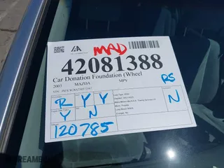 2003 Mazda MPV LX with VIN JM3LW28A230372567, listed as a IAAI auction lot 42081388 with 120,785 mi miles. Bid and sale history available at carsss.com. Image 12.