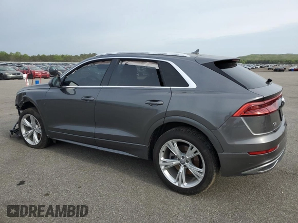 2019 Audi Q8 Premium with VIN WA1AVAF19KD009877, listed as a Copart auction lot 56473205 with Not provided miles and Salvage title. Bid and sale history available at DreamBid. Image 2.