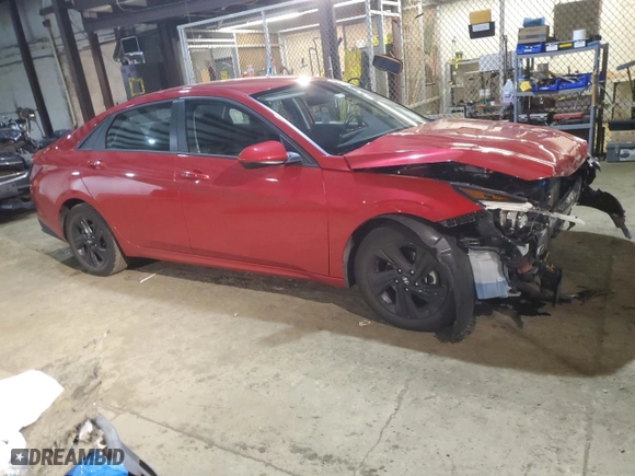2021 Hyundai Elantra SEL with VIN 5NPLS4AG5MH004595, listed as a Copart auction lot 46096555 with 28,124 mi miles and Salvage Title. Bid and sale history available at carsss.com. Image 4.