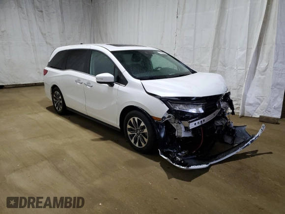 2021 Honda Odyssey EX-L with VIN 5FNRL6H75MB036857, listed as a Copart auction lot 47466245 with Not Provided miles and Salvage Title. Bid and sale history available at DreamBid. Image 4.