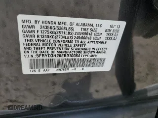 2014 Acura MDX with VIN 5FRYD3H26EB010084, listed as a Copart auction lot 55653775 with 97,461 mi miles and Salvage Title. Bid and sale history available at carsss.com. Image 13.