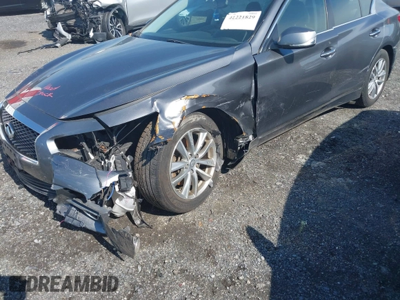 2014 Infiniti Q50 Sport with VIN JN1BV7AR3EM705555, listed as a IAAI auction lot 42221829 with 61,623 mi miles and . Bid and sale history available at DreamBid. Image 6.