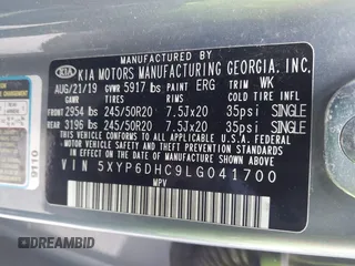 2020 Kia Telluride S with VIN 5XYP6DHC9LG041700, listed as a IAAI auction lot 41585797 with 112,869 mi miles and . Bid and sale history available at DreamBid. Image 9.