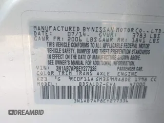 2014 Nissan Sentra S with VIN 3N1AB7AP8EY277336, listed as a IAAI auction lot 41472825 with 178,724 mi miles and . Bid and sale history available at DreamBid. Image 9.