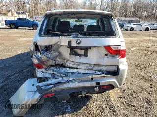 2008 BMW X3 3.0si with VIN WBXPC93448WJ20078, listed as a Copart auction lot 46501855 with 143,308 mi miles and Salvage Title. Bid and sale history available at DreamBid. Image 6.