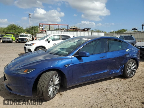2024 Tesla Model 3 with VIN 5YJ3E1EA4RF798460, listed as a Copart auction lot 88345085 with 3,655 mi miles and Salvage Title. Bid and sale history available at carsss.com. Image 1.