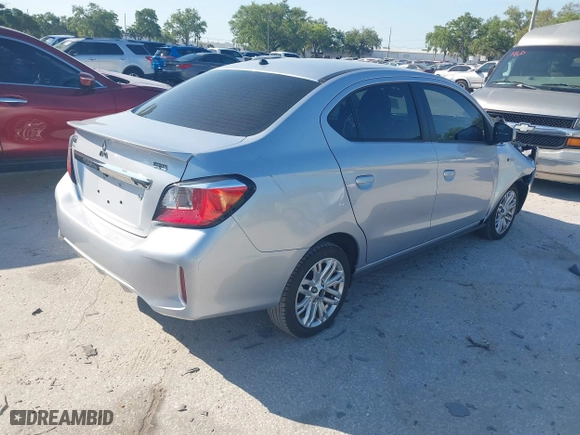 2022 Mitsubishi Mirage G4 ES with VIN ML32FUFJXNHF02043, listed as a IAAI auction lot 41898586 with 52,047 mi miles. Bid and sale history available at carsss.com. Image 4.