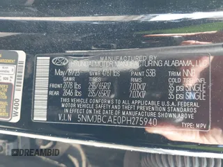 2023 Hyundai Tucson SEL with VIN 5NMJBCAE0PH275940, listed as a IAAI auction lot 41555091 with 60,171 mi miles and . Bid and sale history available at DreamBid. Image 9.