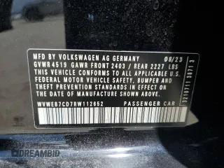 2024 Volkswagen Golf с VIN WVWEB7CD7RW112652, выставлен на аукционе Copart как лот 57025405 с пробегом 9 685 миль миль и Списание • Salvage title. История ставок и продаж доступна на DreamBid. Изображение 12.