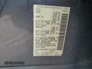 2016 Nissan Murano SV with VIN 5N1AZ2MG3GN131204, listed as a Copart auction lot 49336345 with 158,772 mi miles and Salvage Title. Bid and sale history available at carsss.com. Image 13.