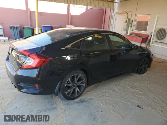 2020 Honda Civic Sedan Sport with VIN 19XFC2F87LE214442, listed as a Copart auction lot 41926545 with 37,105 mi miles and Salvage Title. Bid and sale history available at carsss.com. Image 3.