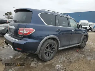 2018 Nissan Armada Platinum with VIN JN8AY2NE8J9730401, listed as a Copart auction lot 44050385 with 77,305 mi miles and Salvage Title. Bid and sale history available at carsss.com. Image 3.