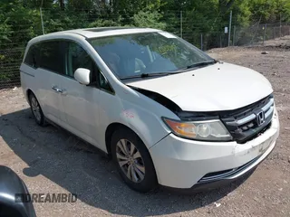 2014 Honda Odyssey EX-L with VIN 5FNRL5H63EB131596, listed as a IAAI auction lot 42402427 with 106,156 mi miles and . Bid and sale history available at DreamBid. Image 1.