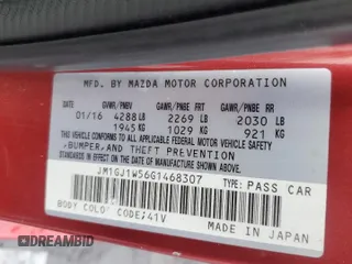 2016 Mazda 6 i Grand Touring with VIN JM1GJ1W56G1468307, listed as a Copart auction lot 87386504 with 158,841 mi miles and Salvage Title. Bid and sale history available at DreamBid. Image 12.